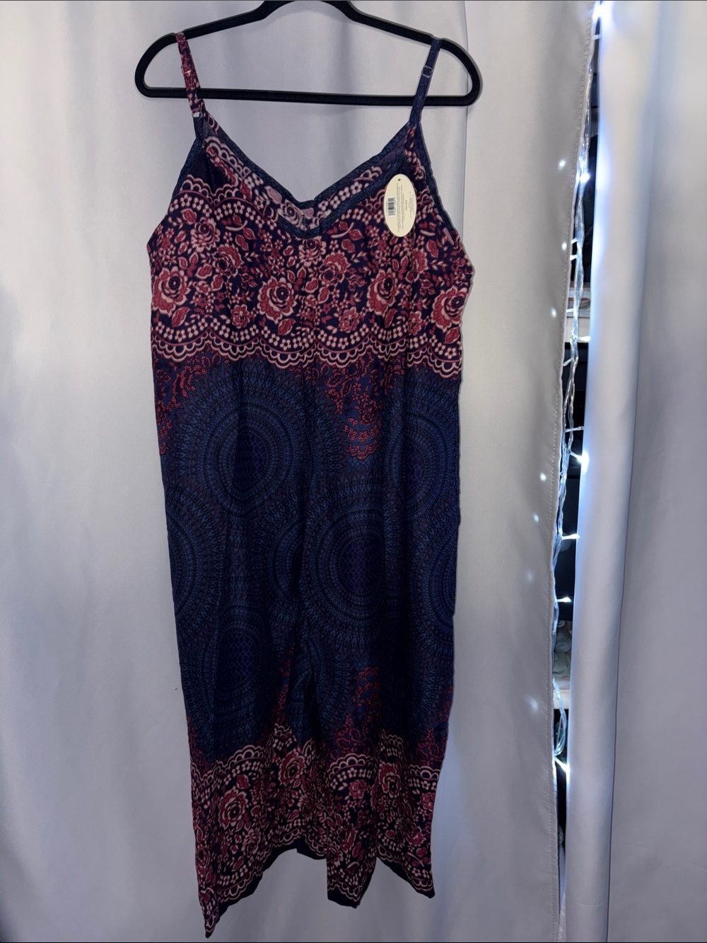 Boho print jump suit with capris pants